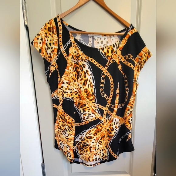 Leopard print gold chain tee - Picture 3 of 3